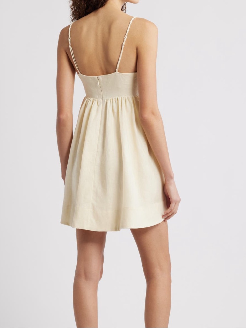 FARM Rio Coconut Tree Embroidered Mini Dress Linen Size Medium NWT - Picture 3 of 11